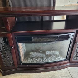 TV Console with ClassicFlame CoolGlow 2-in-1 Electric Fireplace and Fan OBO