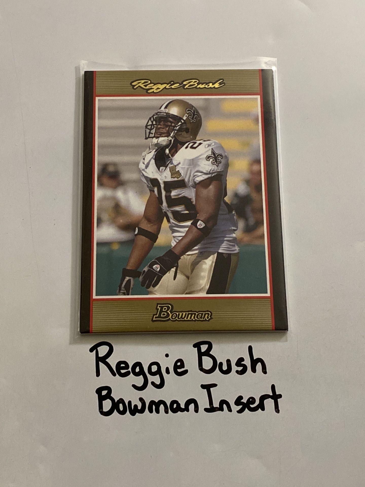 Reggie Bush New Orleans Saints RB Bowman Short Print Insert Card. 