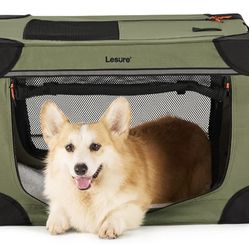 Lesure Soft Collapsible Dog Crate - 26 Inch Portable Travel Dog Crate for Small Dogs Indoor & Outdoor, 4-Door Foldable Pet Kennel with Durable Mesh Wi