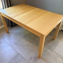 Extendable Birch Desk / Dining Table – 55" to 87" with 2 Leaves