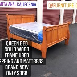 Queen Bed with New Mattress