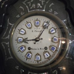 Antique 19th Century Porcelain And Mosaic Clock