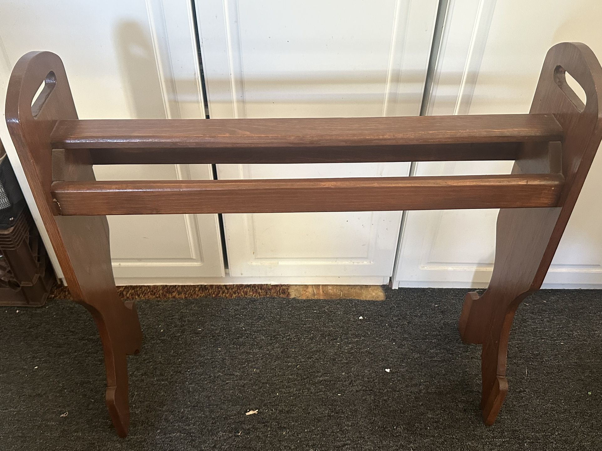 Vintage Wood Quilt Blanket Rack Holder Display Stand Storage Home Decor