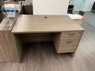 Modern Woodgrain Office Desk  Pre-Owned