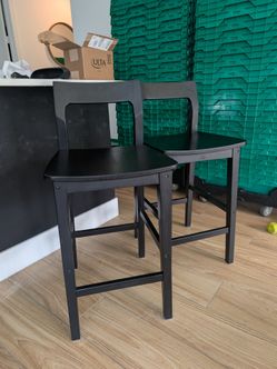 2 Bar Stools - Black