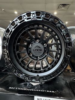 17x9 mojave lock off road matte black w gloss black ring 6x139.7 -12 offset