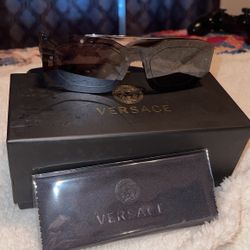 Versace Transparent Ruthenium/Silver Mirrored Sunglasses 