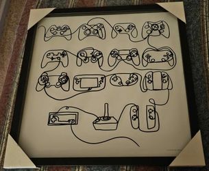 Wood Frame Glass Game Controllers (19" x 19")