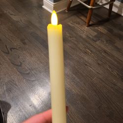 8 Taper Flameless Candles Flickering with Real Wax