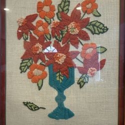 Danish Fiber Scandinavian Hanging Yarn Bouquet Flowers 
