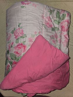 Pink  twin reversible  bet set $15 (mesa pick up)