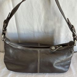 The SAK dark brown leather shoulder bag