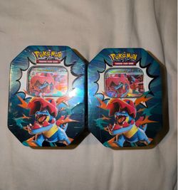 Pokémon TCG Mega Feraligatr EX Tin x2