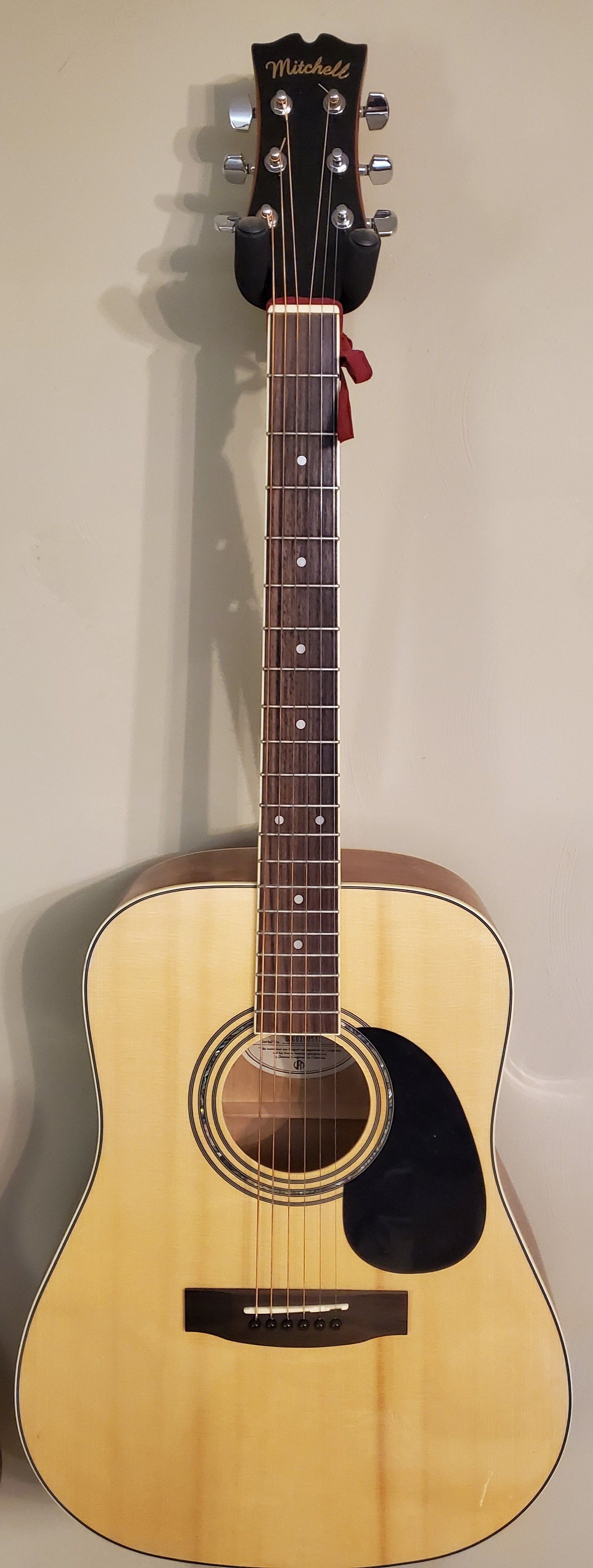 Mitchell MD-100S acoustic guitar with mother-of-pearl inlay