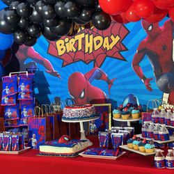 Spider-Man Birthday Decor / Balloon Guarland 