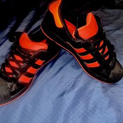 Orange And Black Adidas Shoes Superstar Size 8