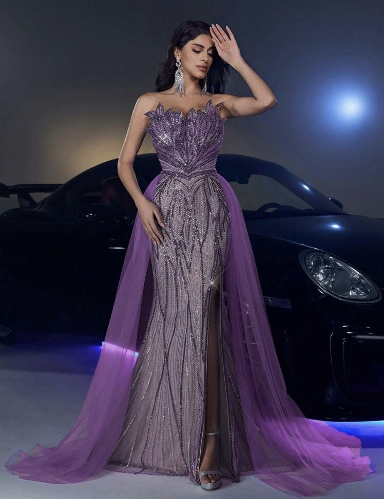 Brand New Glamrae Elegant And Gorgeous Luxury Mermaid Dress With Sparkling Sequin Beads And Mesh, Suitable For Weddings, Parties, Vacations, Proms. Ev
