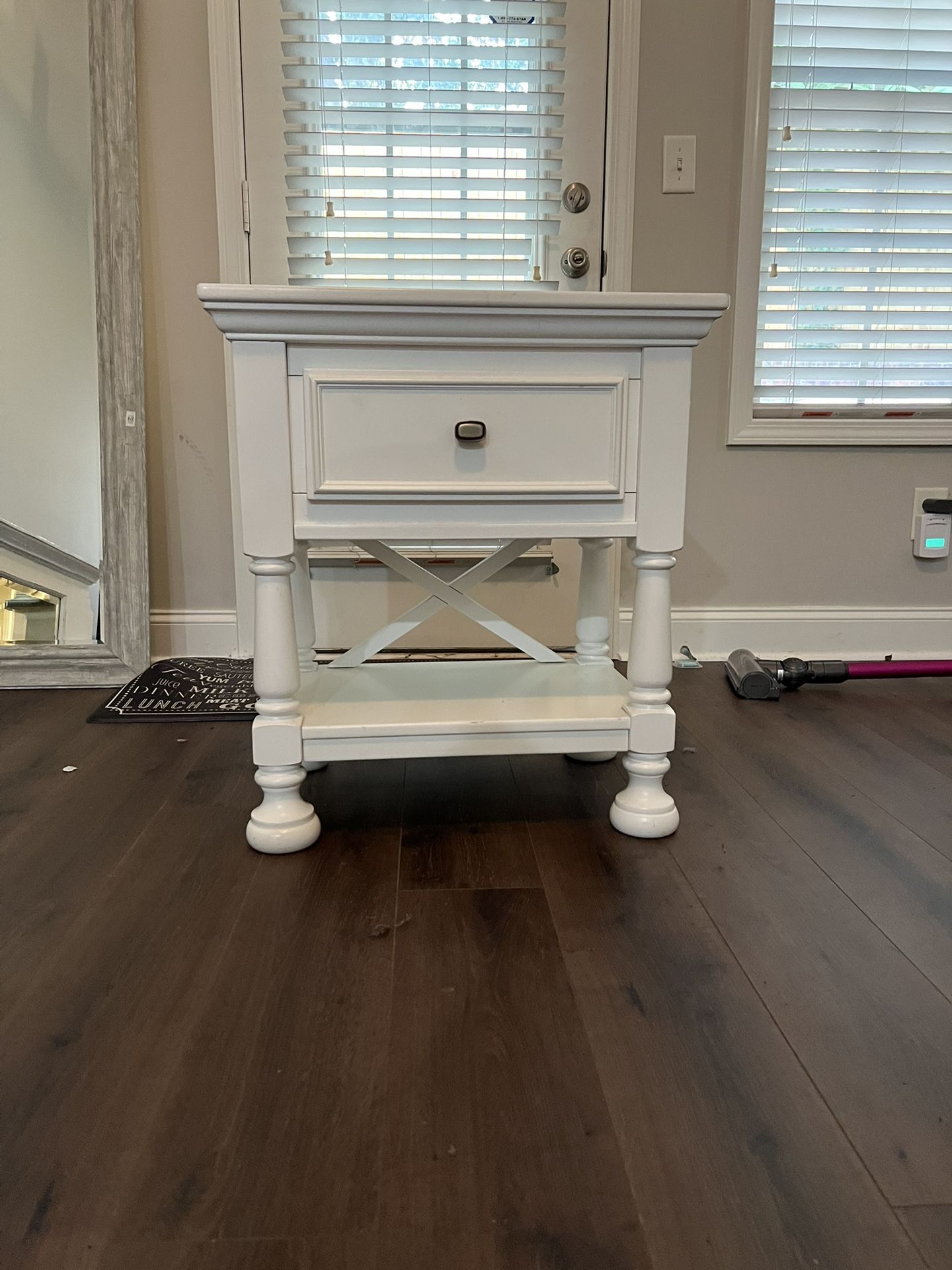 White Cottage-Chic Nightstand — Ashley “Kaslyn,”