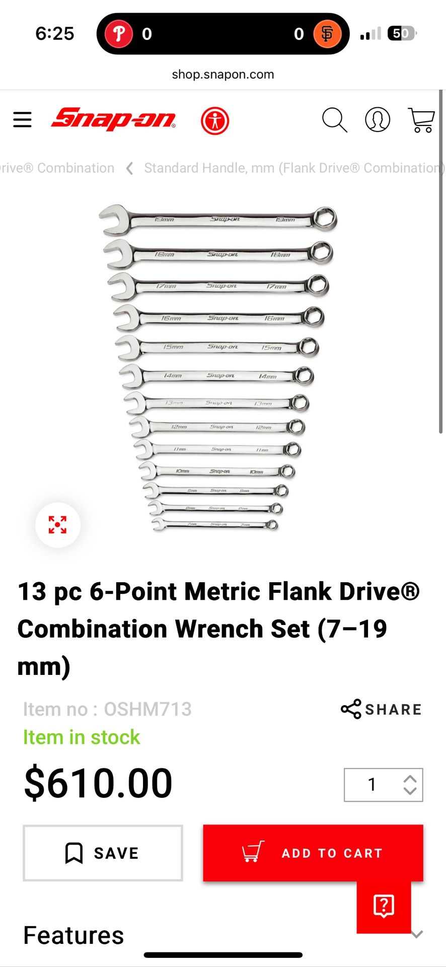 Snap On Metric Wrench Set