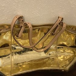 Michael Kors Gold Metallic Logo Purse
