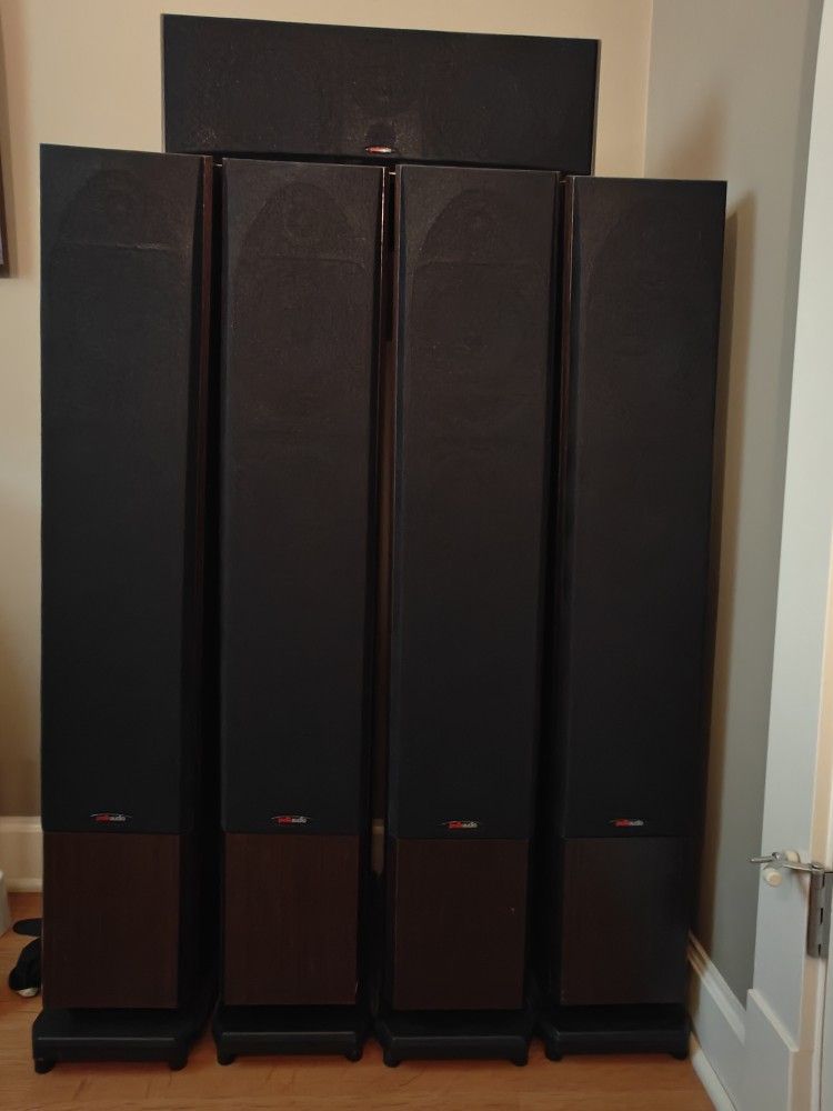 4x Polkaudio Ti 150 Tower Speakers, With Center Channel Speaker Included