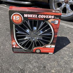 Black and Chome Wheel Covers 15"