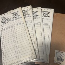 Baseball /softball team lineup cards