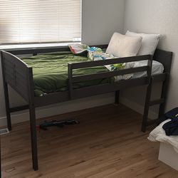 Dark gray twin bunk bed