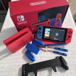 Red Edition Nintendo Switch with cotton candy controls