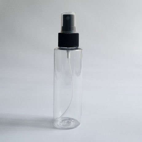 4oz Cylinder PET Bottle & Black Fine Mist Sprayer (12 Pack)