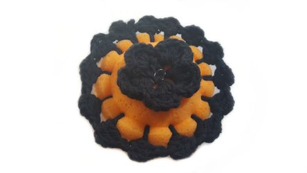 Black Horse Round Small Tack Sponge-Spring-Flower-Unique-Handmade-Equestrian-Custom-Personalized
