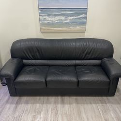 Black Real Leather Couch