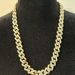14k gold plated iced chain