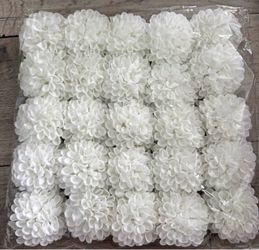 New white artificial flower heads -25 count