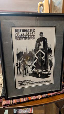 Vintage Automatic Superstar New Rock Opera Framed Promotional Poster Wall Art