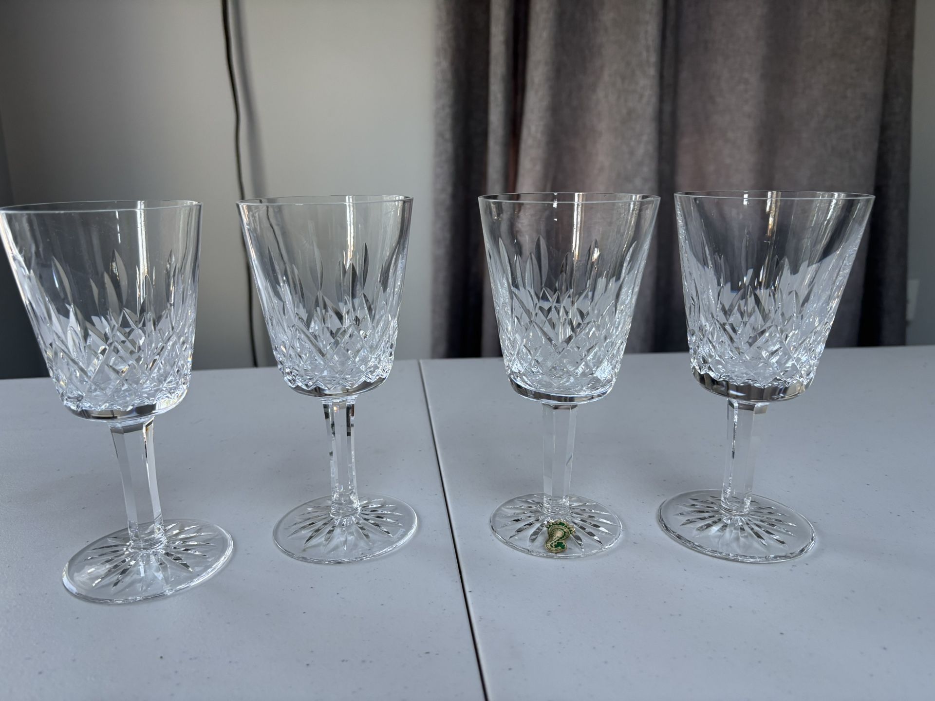4- Waterford Wine glasses