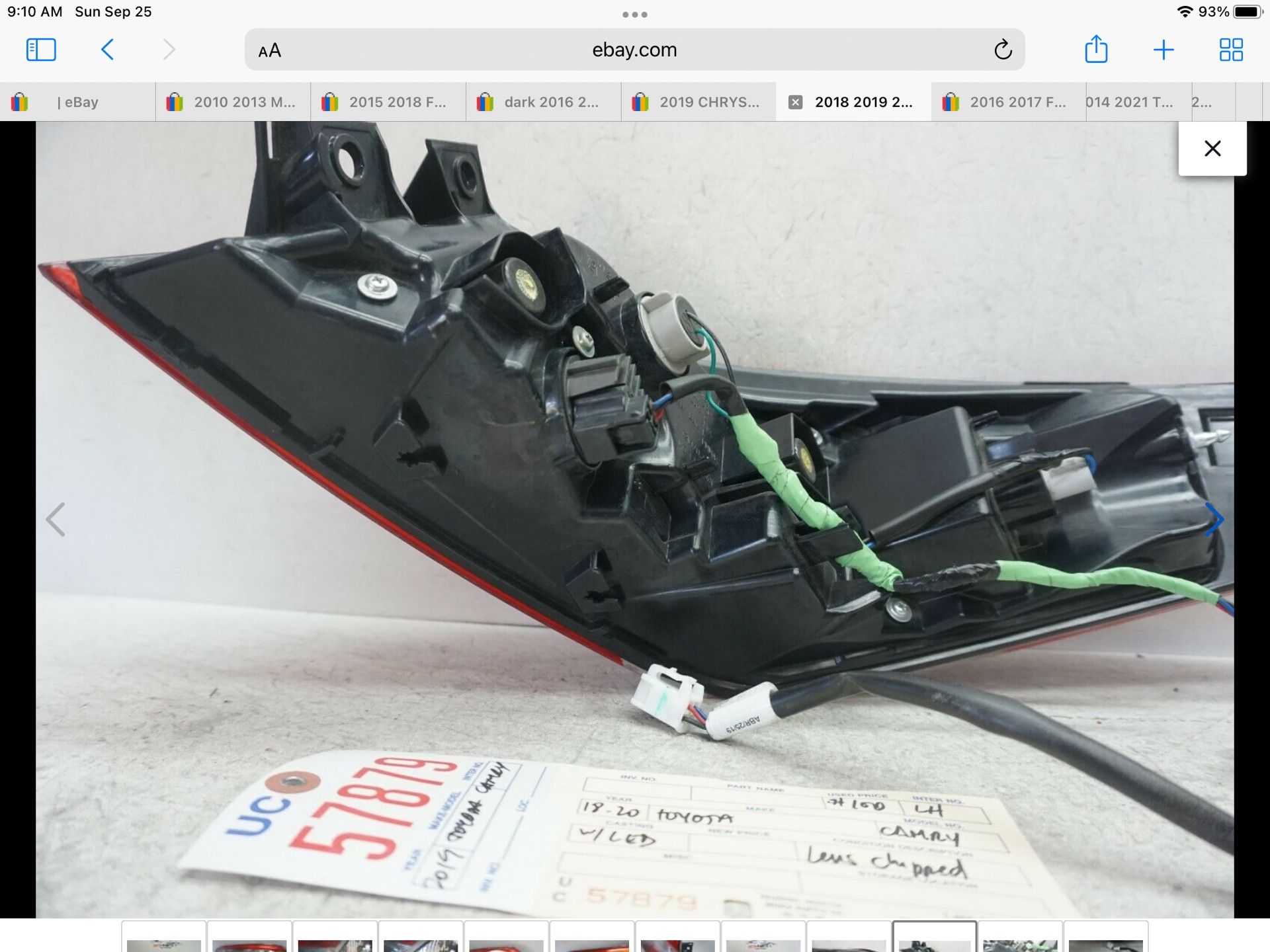 chipped 2018-2020 TOYOTA CAMRY LED LEFT DRIVER TAIL LIGHT 2019 OEM UC57879