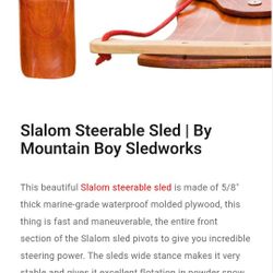 CLASSIC  MOUNTAIN BOY WOOD STEERABLE SLED