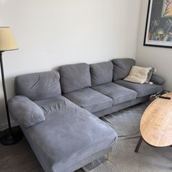 Soft Grey L-Shaped Couch