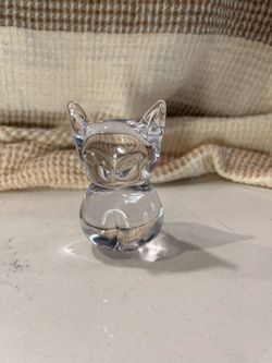 Vintage Clear Crystal Cat Figurine