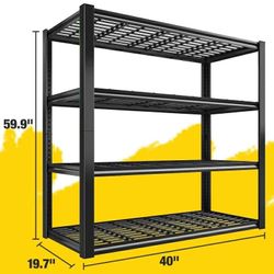 NEW -  1-Pack 59.9H 4 Tiers Industrial Shelves Adjustable Shelving For Garage Warehouse Basement