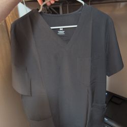 Black Size Medium Men's Scrubs Top