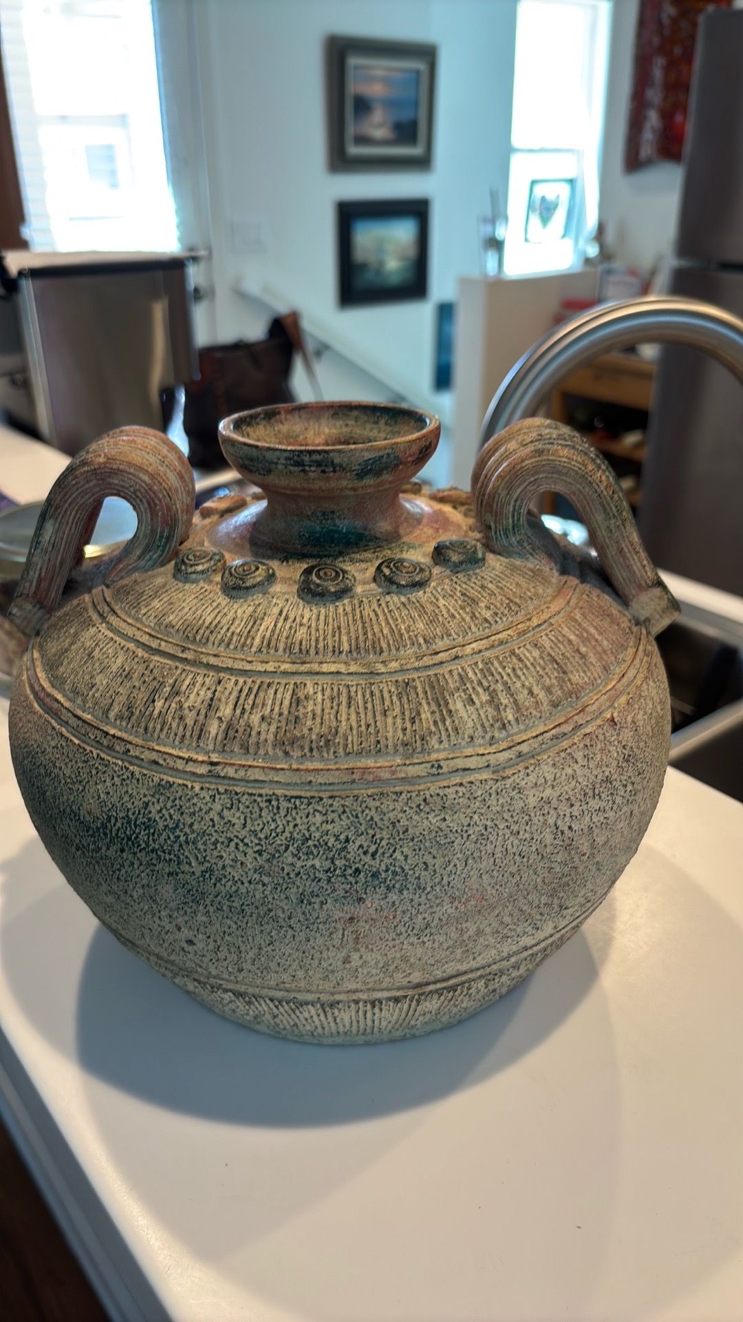 Clay decorated jug