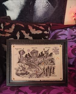 Nightmare Before Christmas Halloween Town Map Framed Print