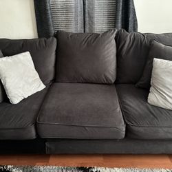 Couch, Coffee Table Glass, And Rug