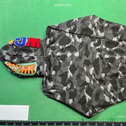 BAPE Grey Aurora Shark Backpack - Black