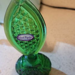 Emerald Green Vintage Crystal Perfume Bottle 