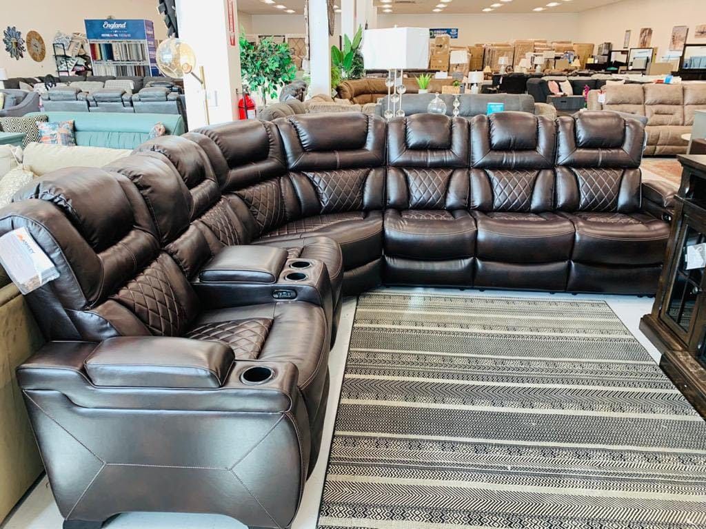 Power Reclining Sectional Sofa Couch Chocolate