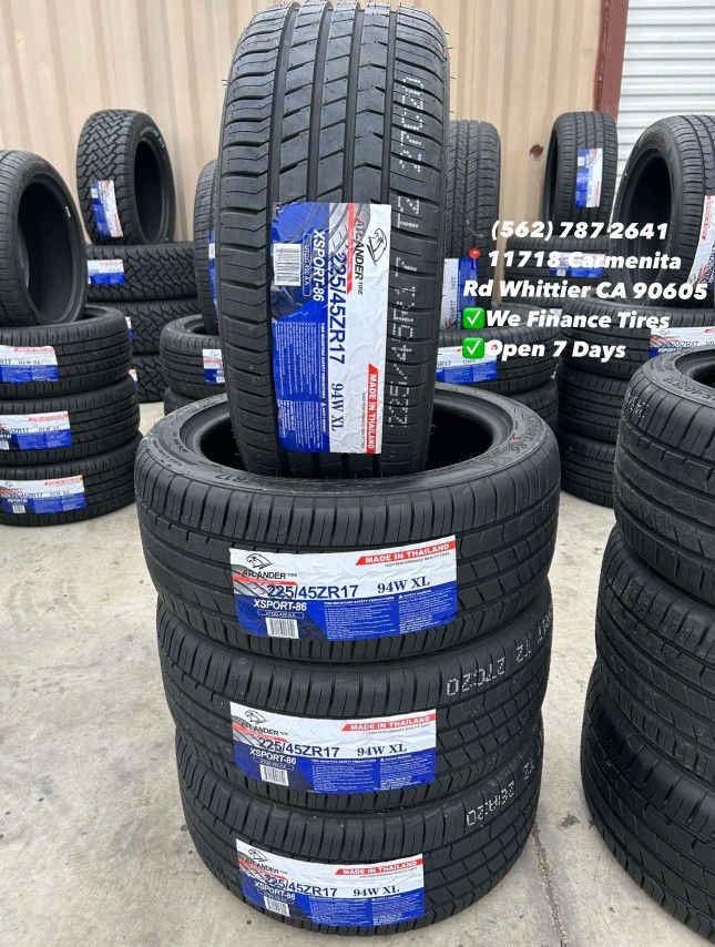 225/45R17 Atlander Set of Tires Installed and Balanced Set de Llantas Nuevas Instaladas y Balanceadas