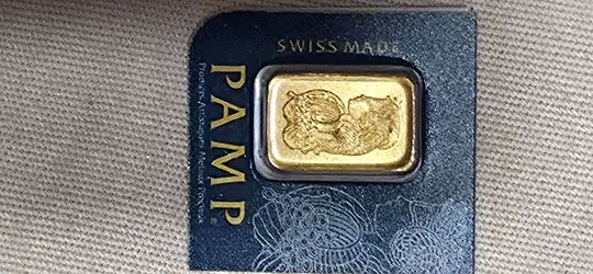 1 Gram PAMP Suisse Gold Bar .9999 Fine Gold in Assay Card Lady Fortuna